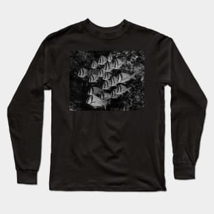 A School of Porkfish In Black and White Long Sleeve T-Shirt